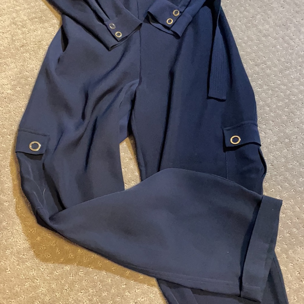 NWT Ted Baker London Flan Belted Long Sleeve Utility Jumpsuit Navy Blue 3 & 5 - Picture 9 of 11